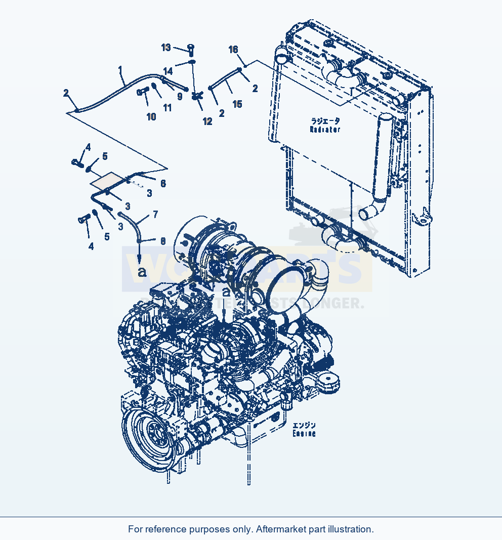 Komatsu WA470-7 Radiator Ventilator parts diagram