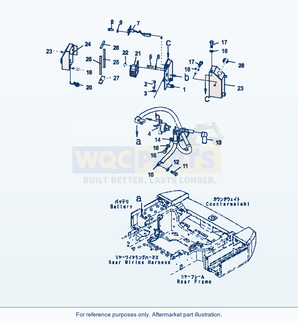 Komatsu WA470-7 Battery Box Disconnect Switch parts diagram