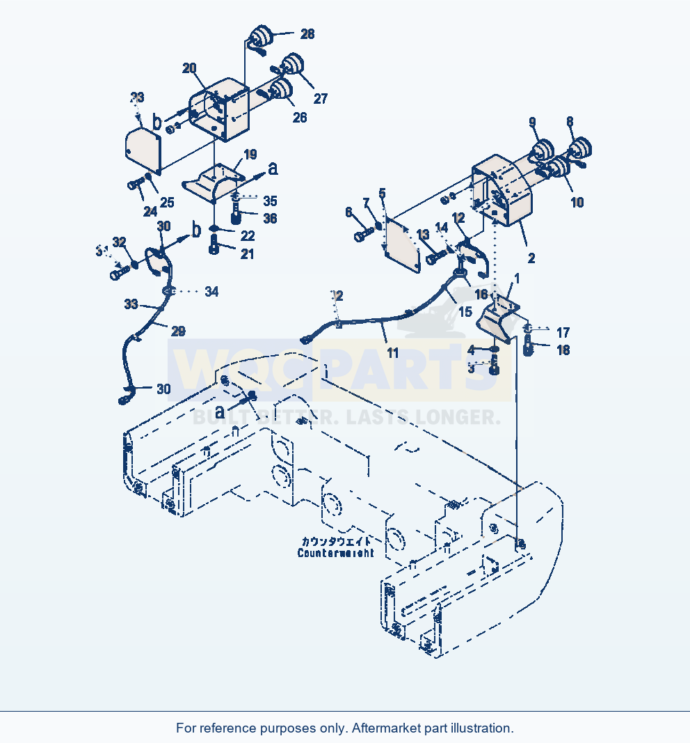 Komatsu WA470-7 Battery Box Rear Combination Lamp parts diagram