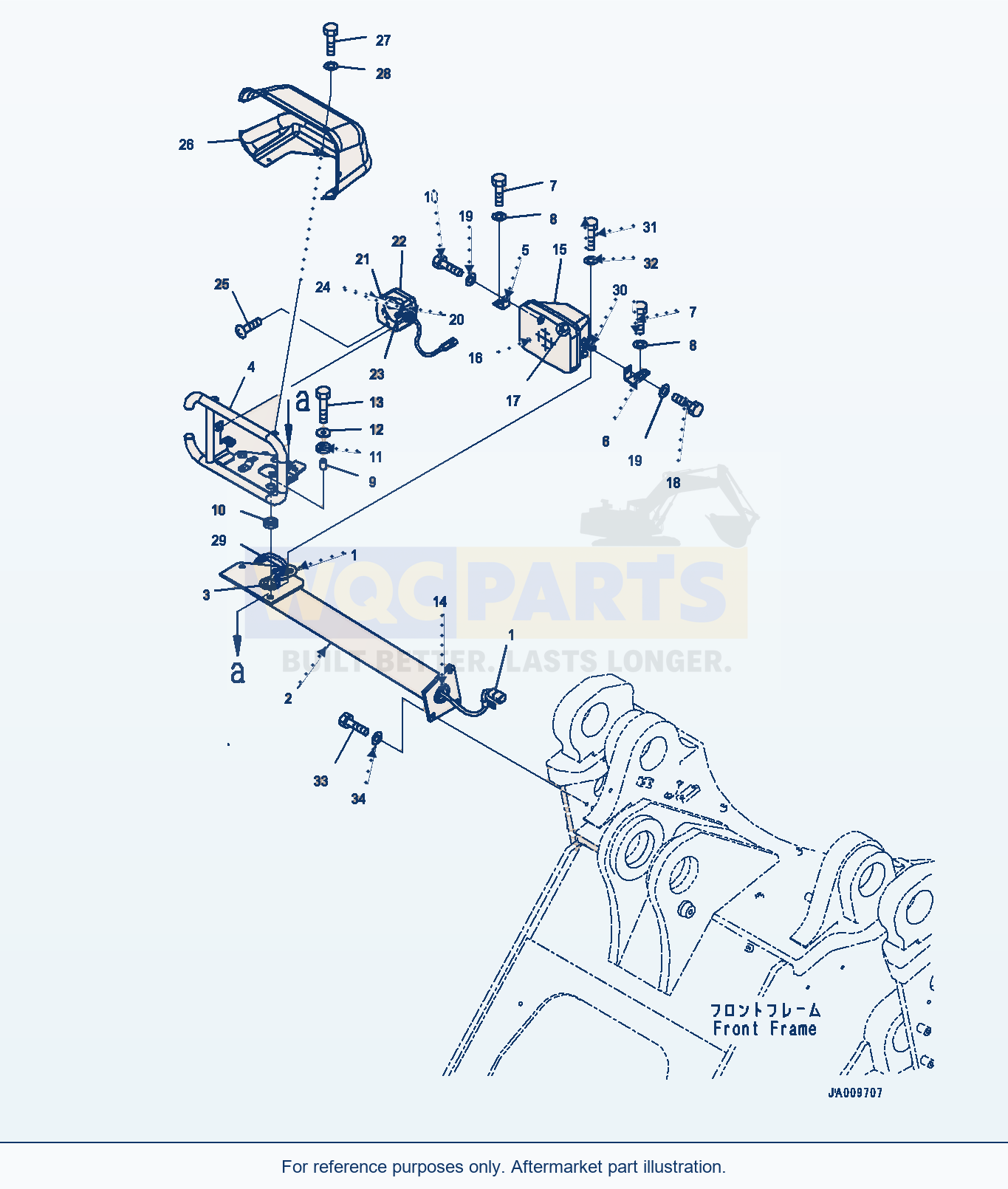Komatsu WA470-7 Front Lamp, R.H. (#10001-) parts diagram