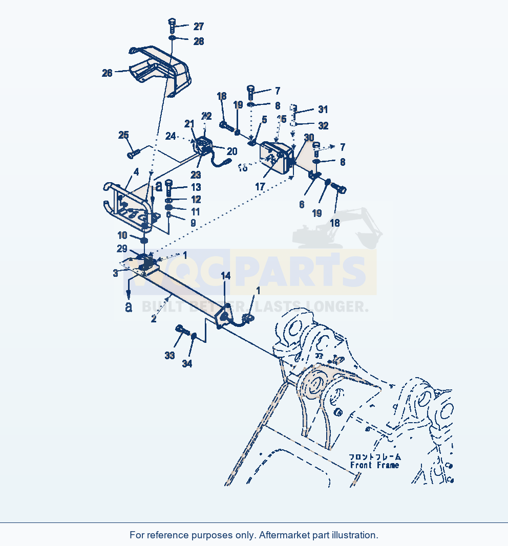Komatsu WA470-7 Front Lamp R.H. parts diagram