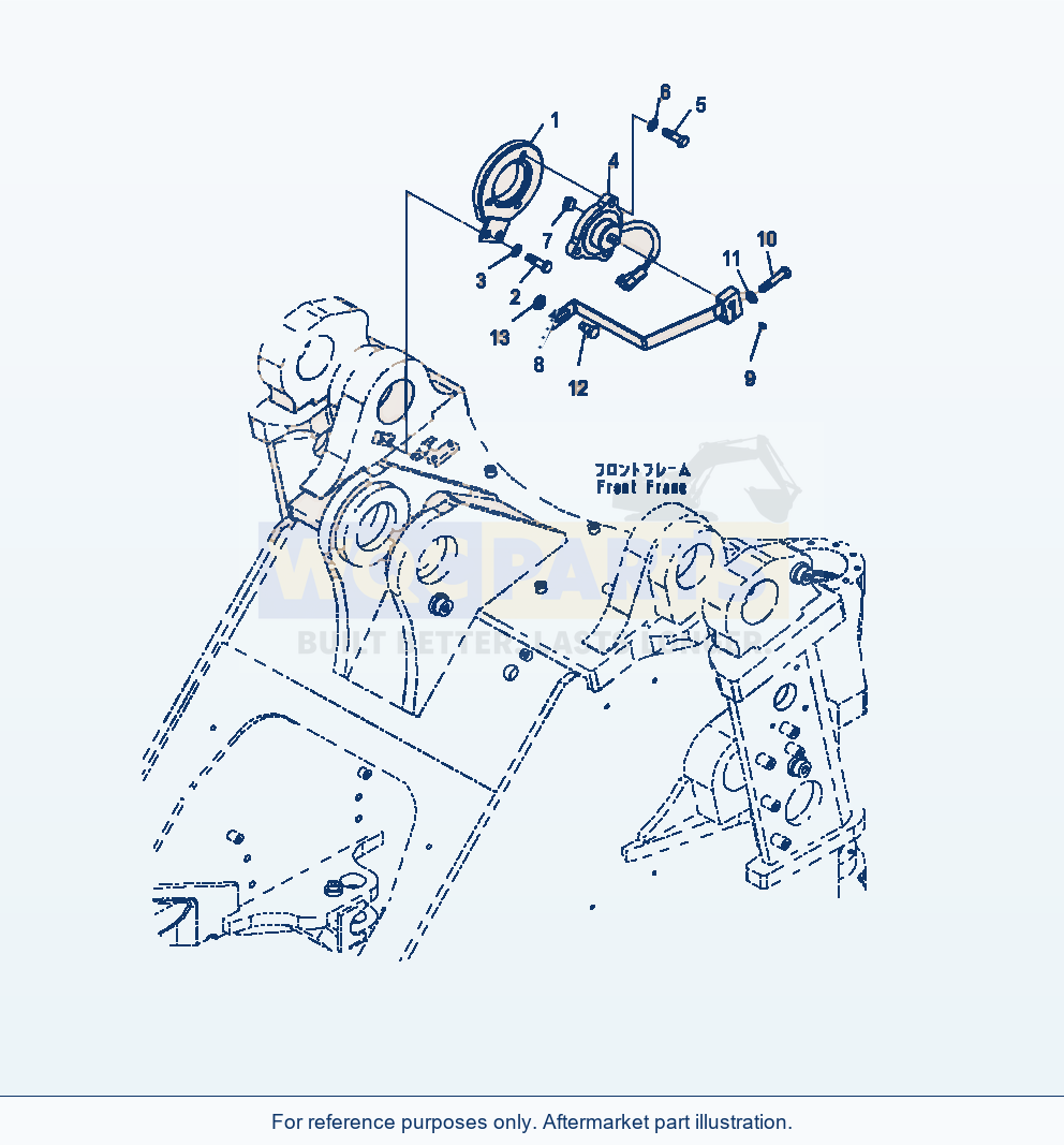 Komatsu WA470-7 Front Wiring Harness Potentiometer parts diagram