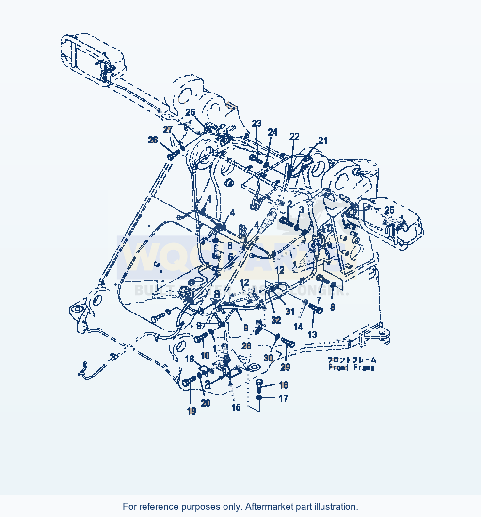 Komatsu WA470-7 Front Wiring Harness Wiring Harness Mounting parts diagram