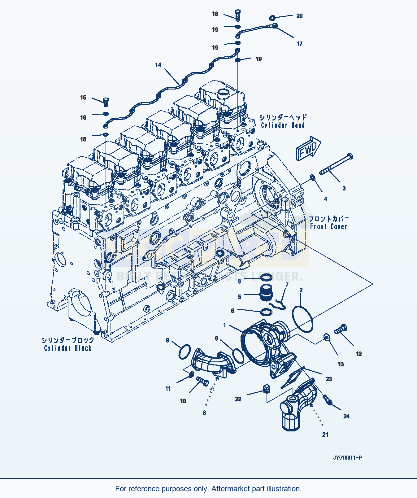Komatsu WA470-7 Water Pump Mounting And Air Vent (#760611-) parts diagram