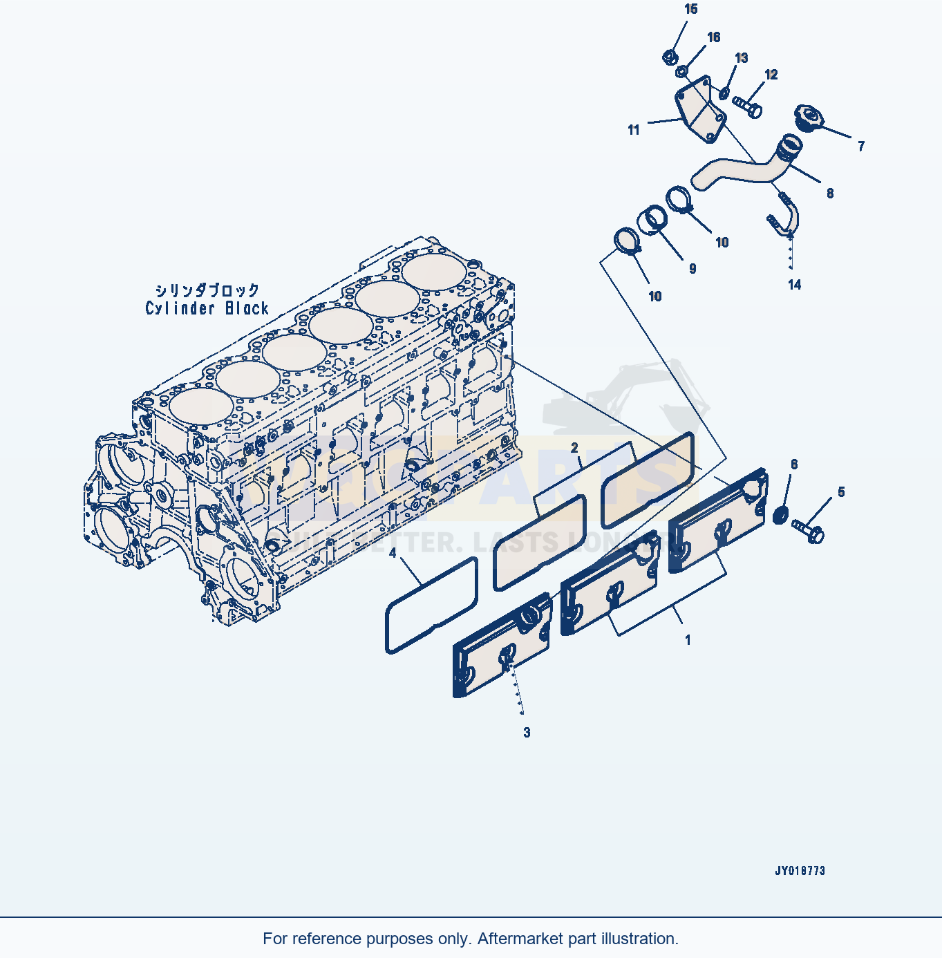 Komatsu WA470-7 Cam Follower Cover And Oil Filler (#760611-) parts diagram