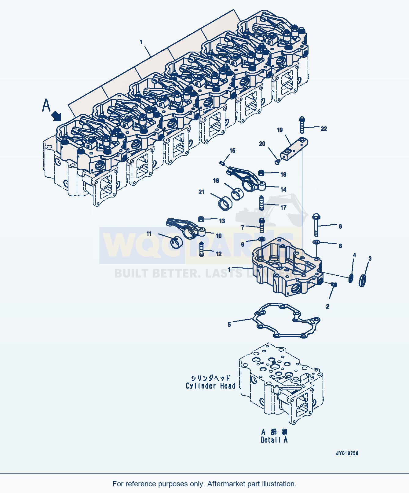 Komatsu WA470-7 Camshaft, Rocker Arm And Housing (#760611-) parts diagram