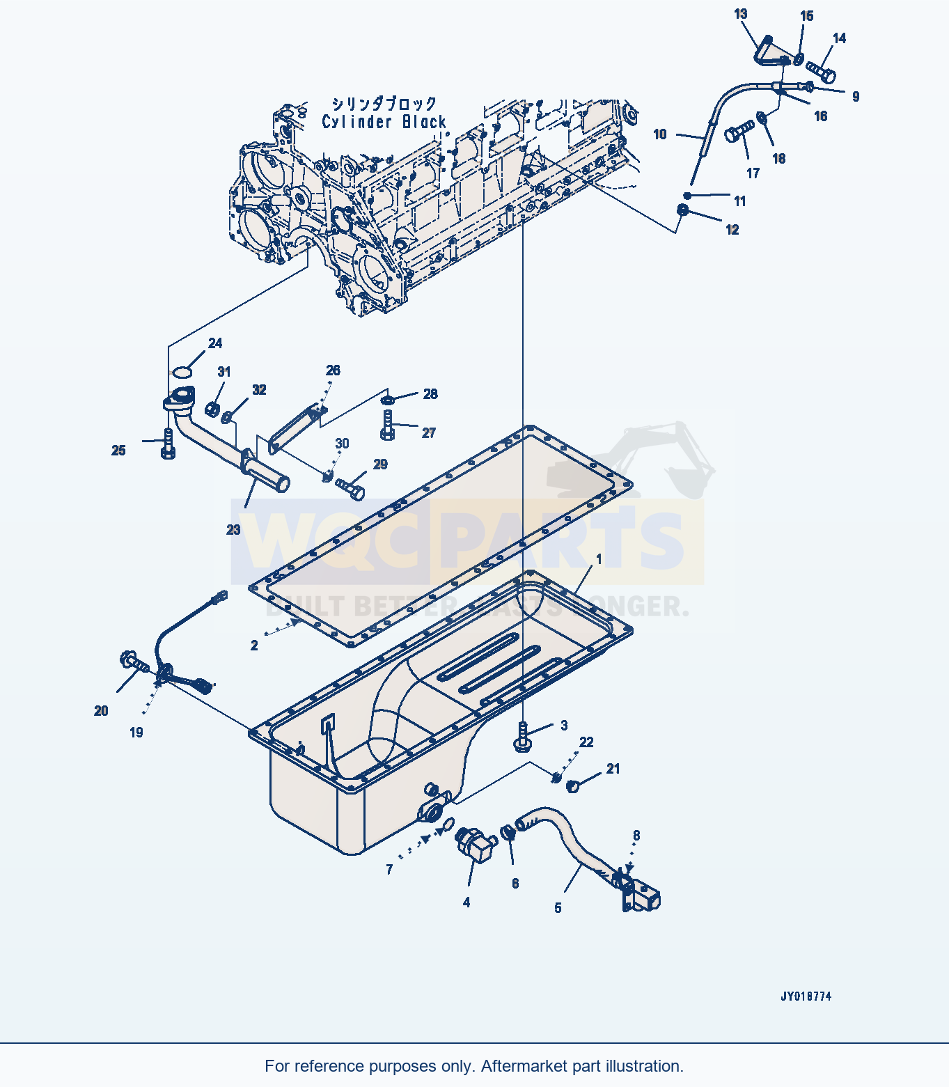 Komatsu WA470-7 Oil Pan And Suction Tube (#760611-) parts diagram