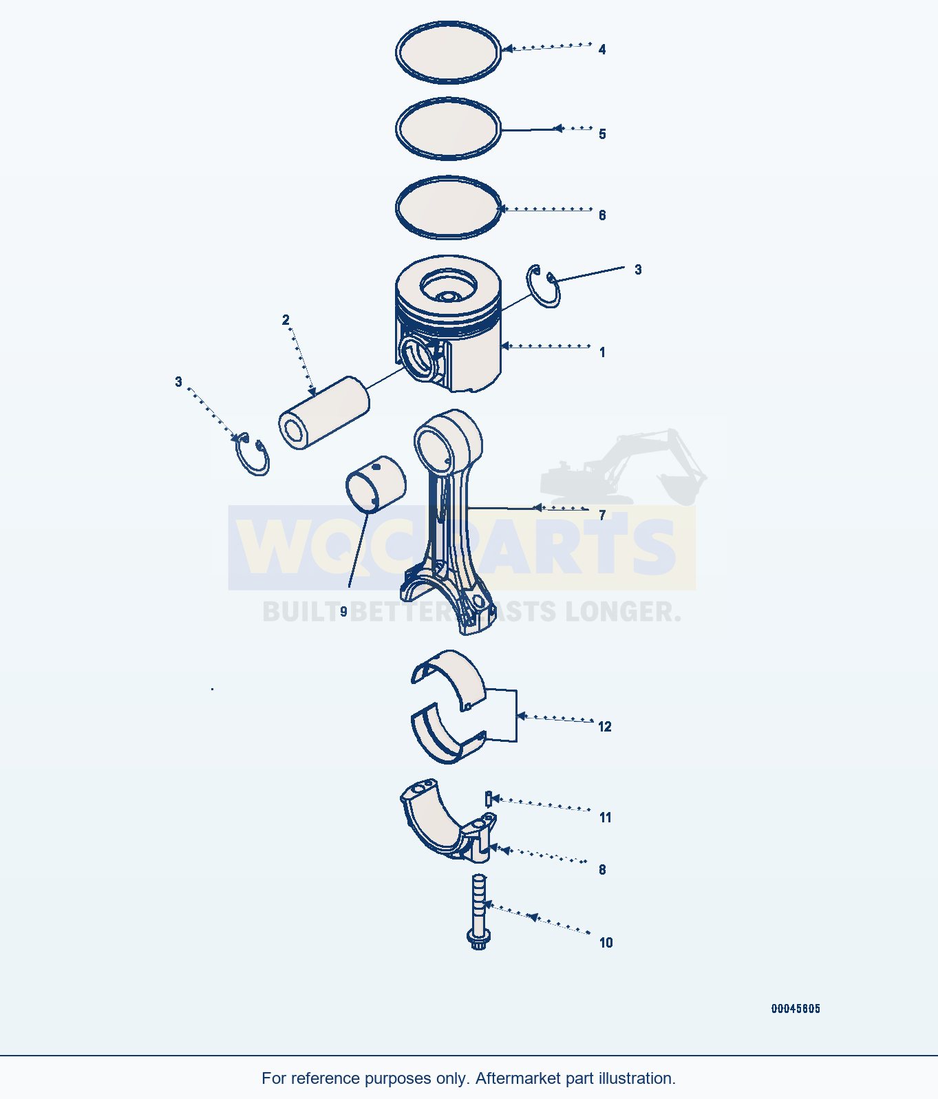 Komatsu WA470-7 Piston And Connecting Rod (#760611-) parts diagram