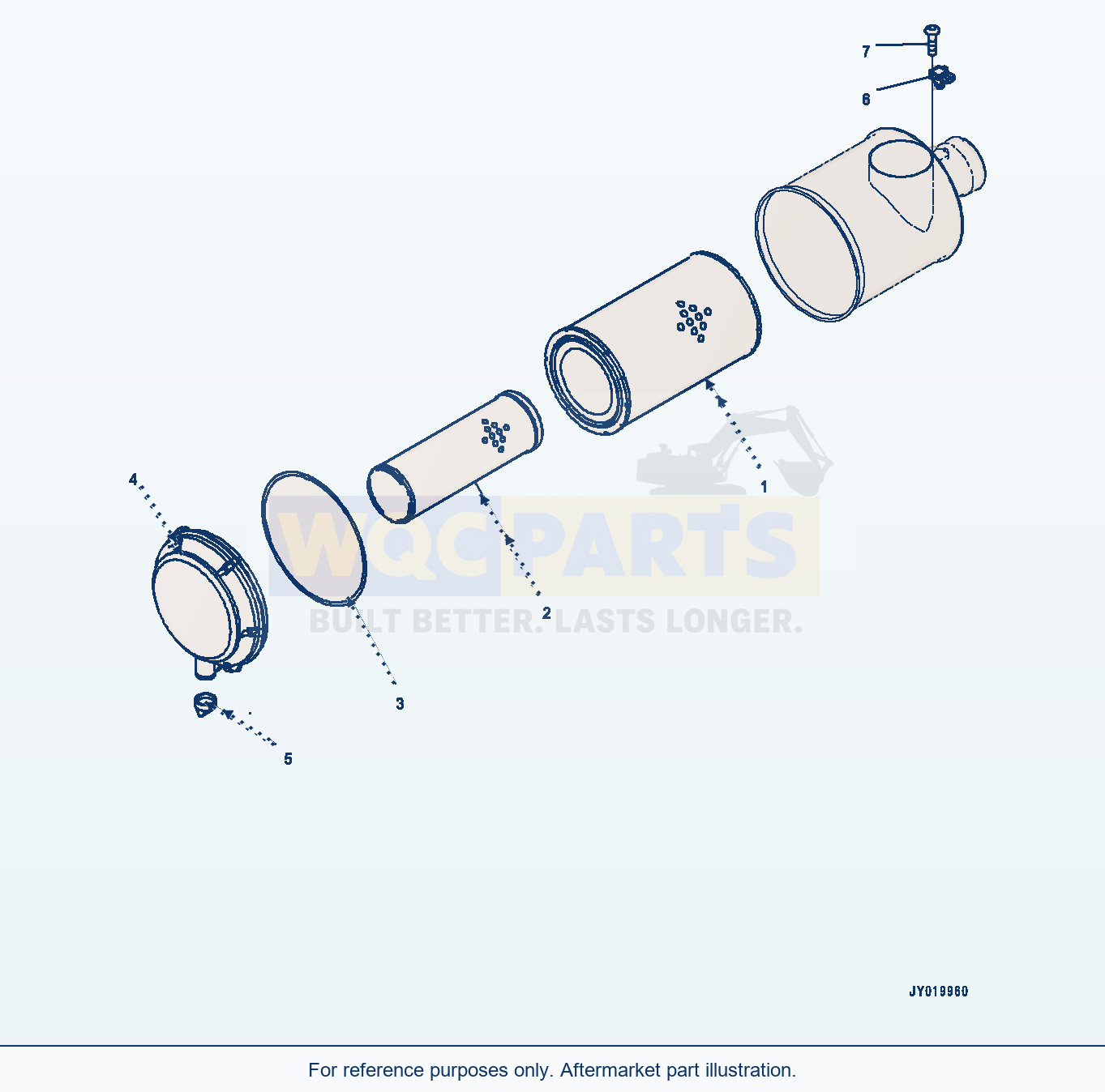 Komatsu WA470-7 Air Cleaner (#760611-) parts diagram