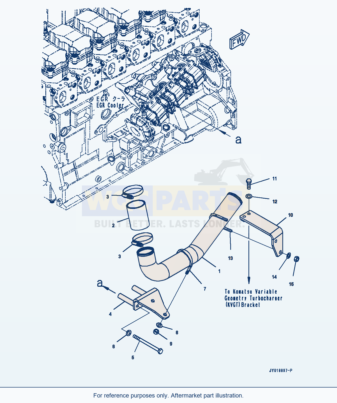 Komatsu WA470-7 Air Intake Manifold, Air Piping (#760611-) parts diagram