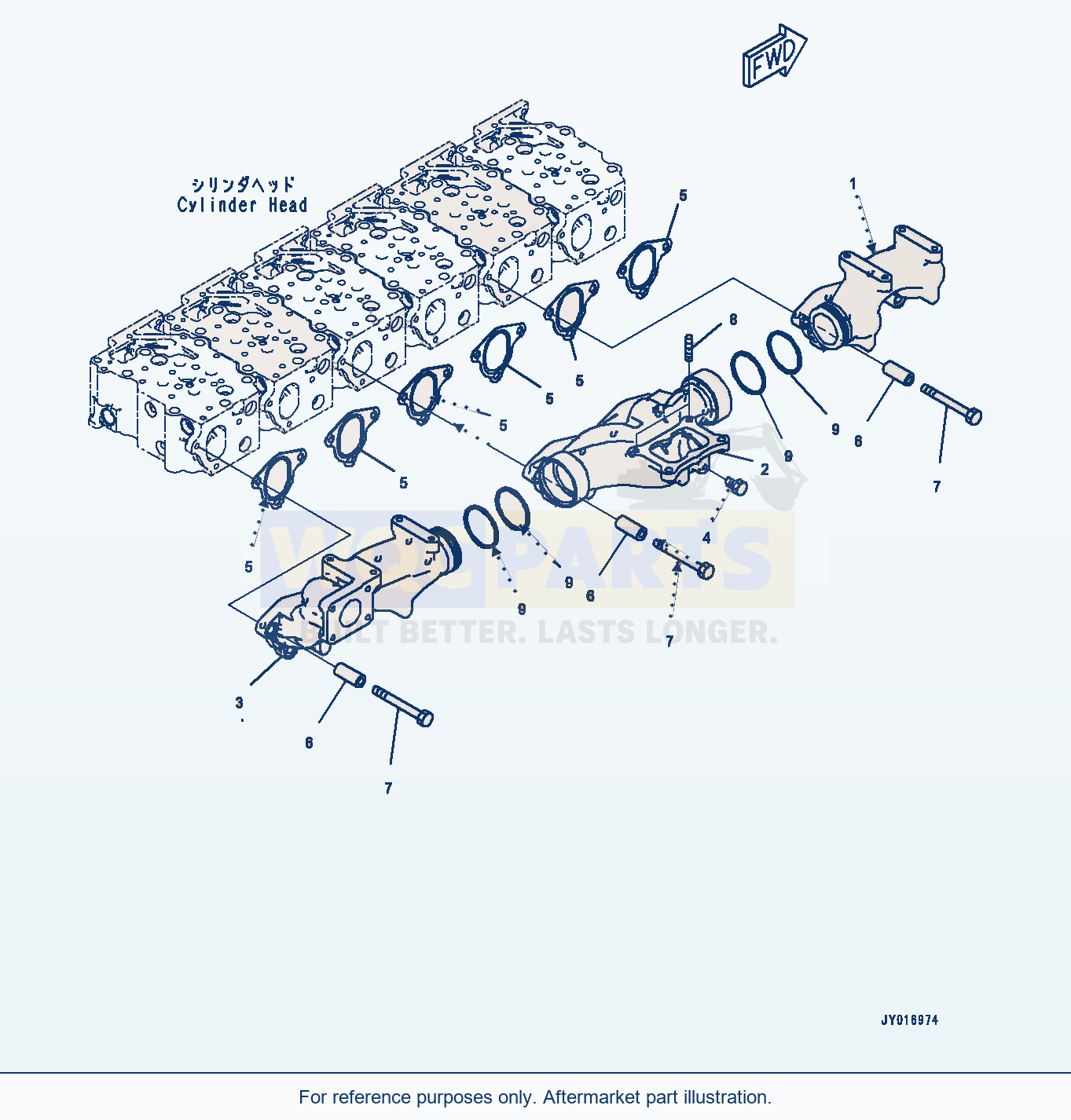 Komatsu WA470-7 Exhaust Manifold (#760611-) parts diagram