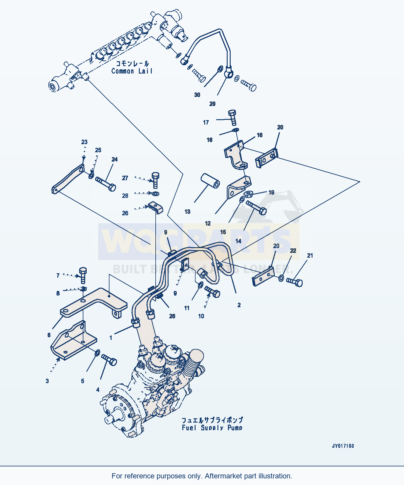 Komatsu WA470-7 Fuel Supply Pump, Piping (#760611-) parts diagram