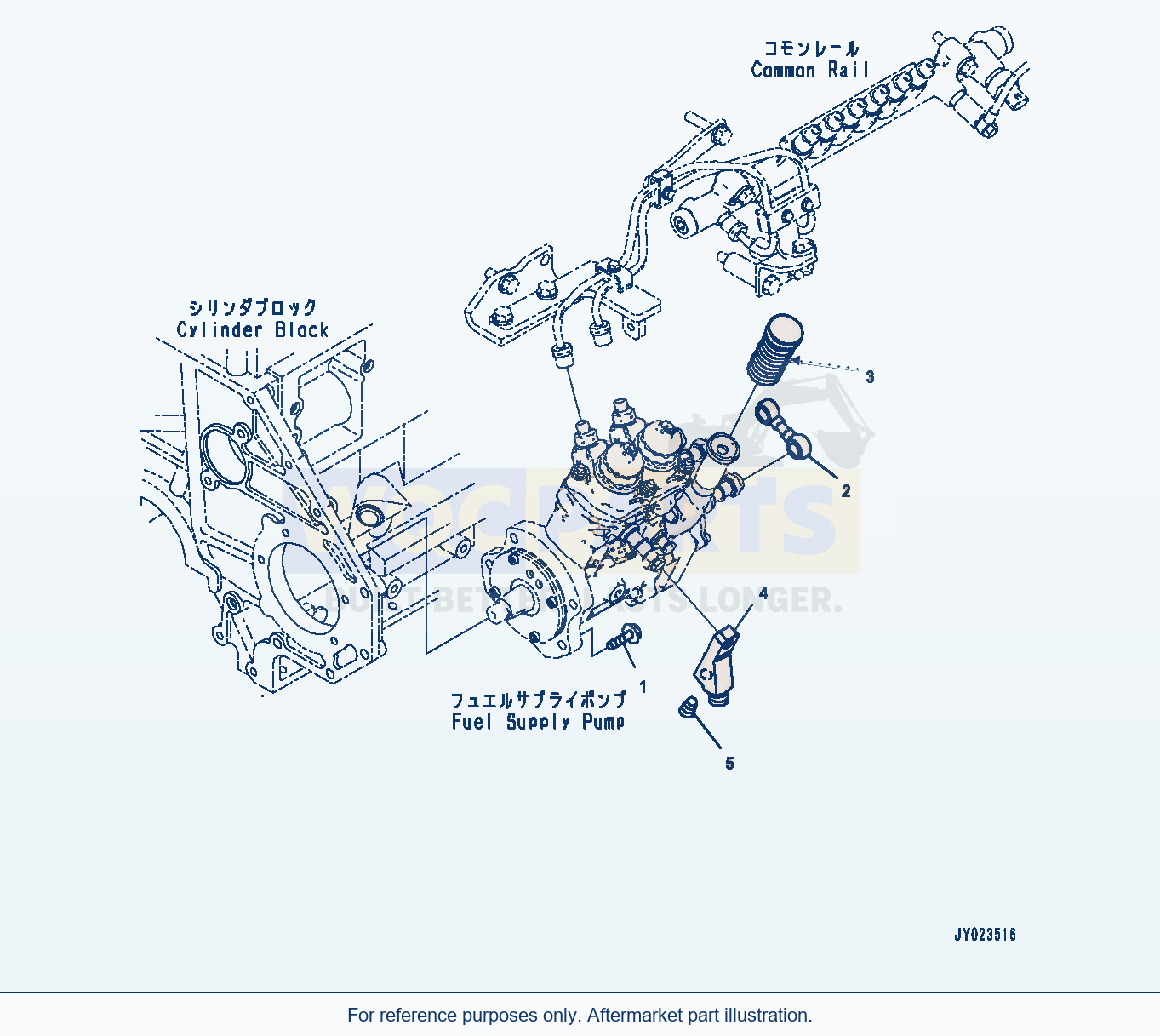 Komatsu WA470-7 Fuel Supply Pump, Pump Mounting (#760611-) parts diagram