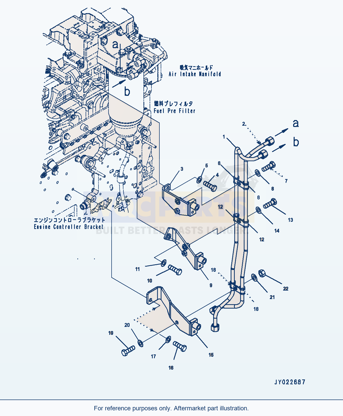 Komatsu WA470-7 Prefilter, Piping (#760611-) parts diagram