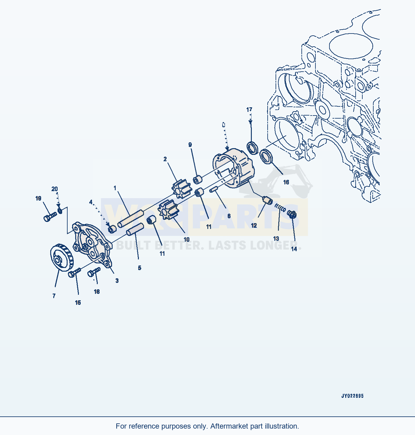 Komatsu WA470-7 Engine Oil Pump (#760611-) parts diagram