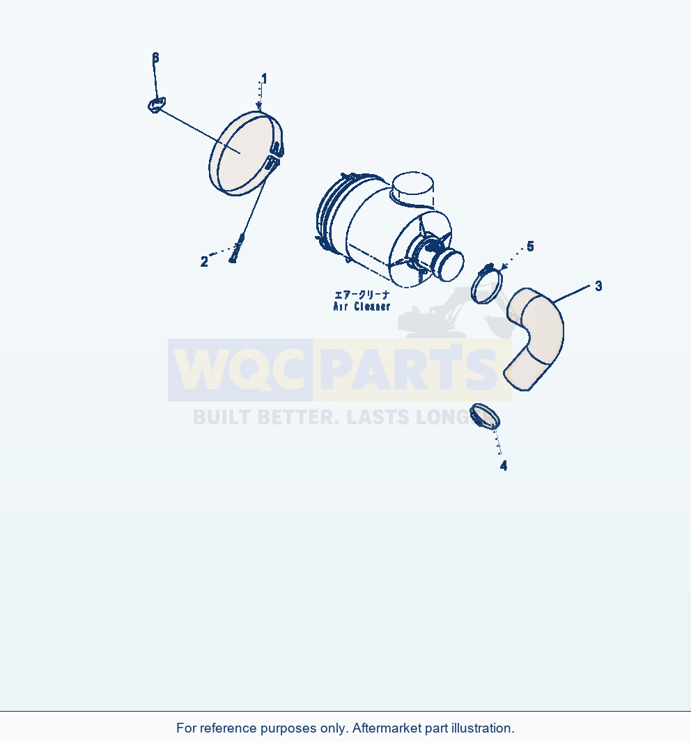 Komatsu WA470-7 Engine Related Parts Air Cleaner Assembly parts diagram