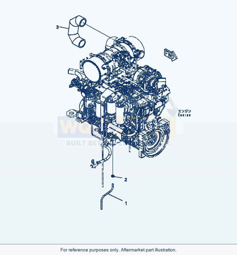 Komatsu WA470-7 Engine Related Parts Engine Mounting parts diagram