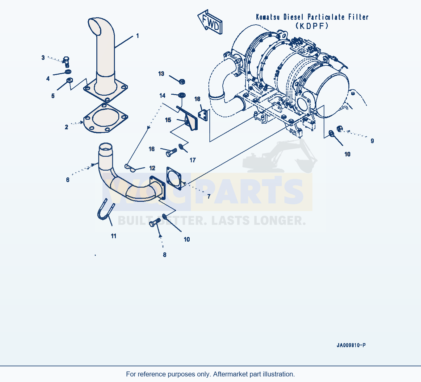 Komatsu WA470-7 Exhaust Pipe (#10001-) parts diagram