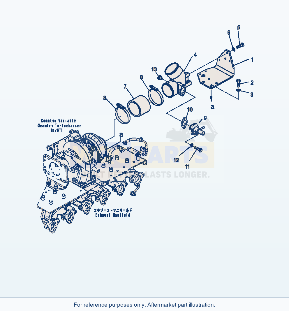 Komatsu WA470-7 Air Cleaner Piping parts diagram