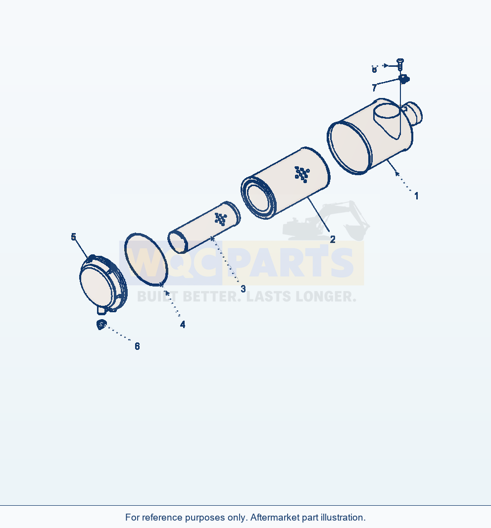 Komatsu WA470-7 Air Cleaner parts diagram