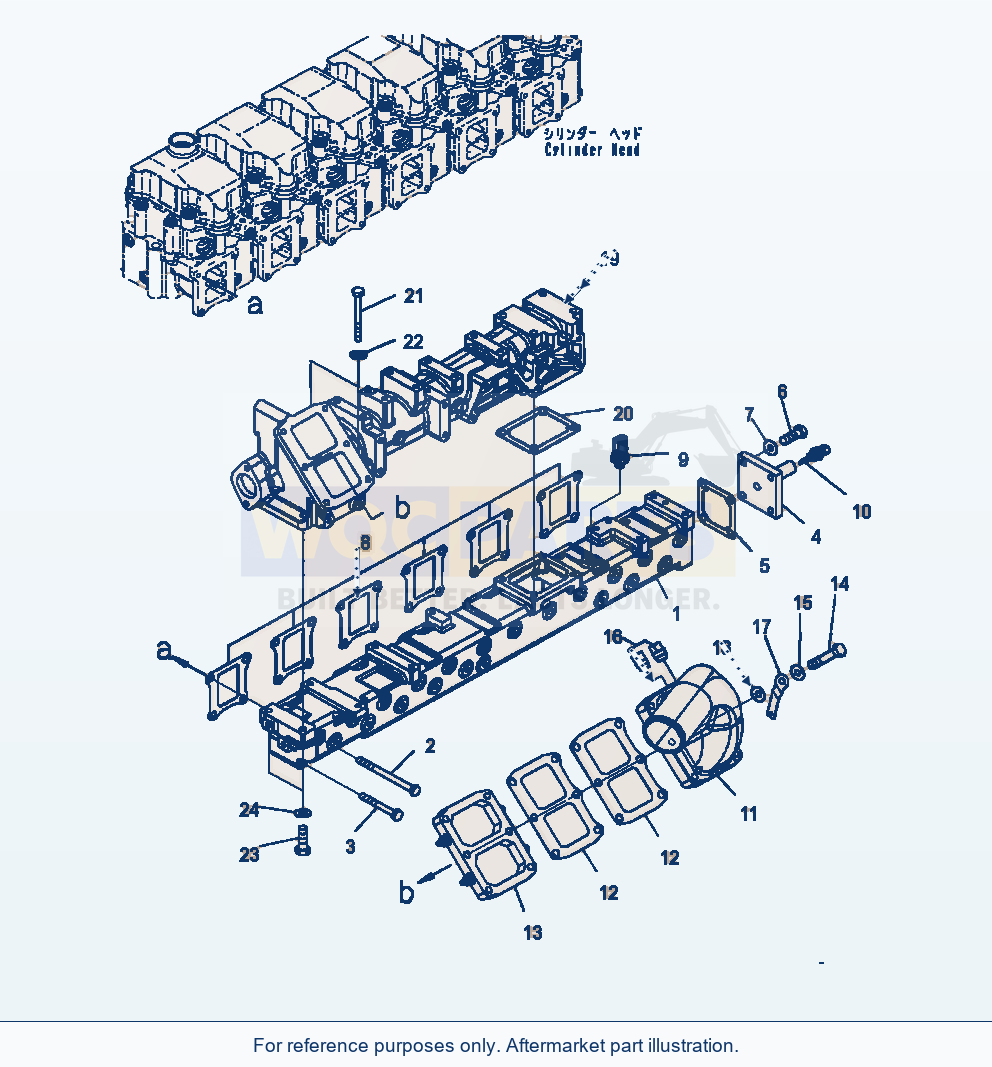 Komatsu WA470-7 Air Intake Manifold Body parts diagram