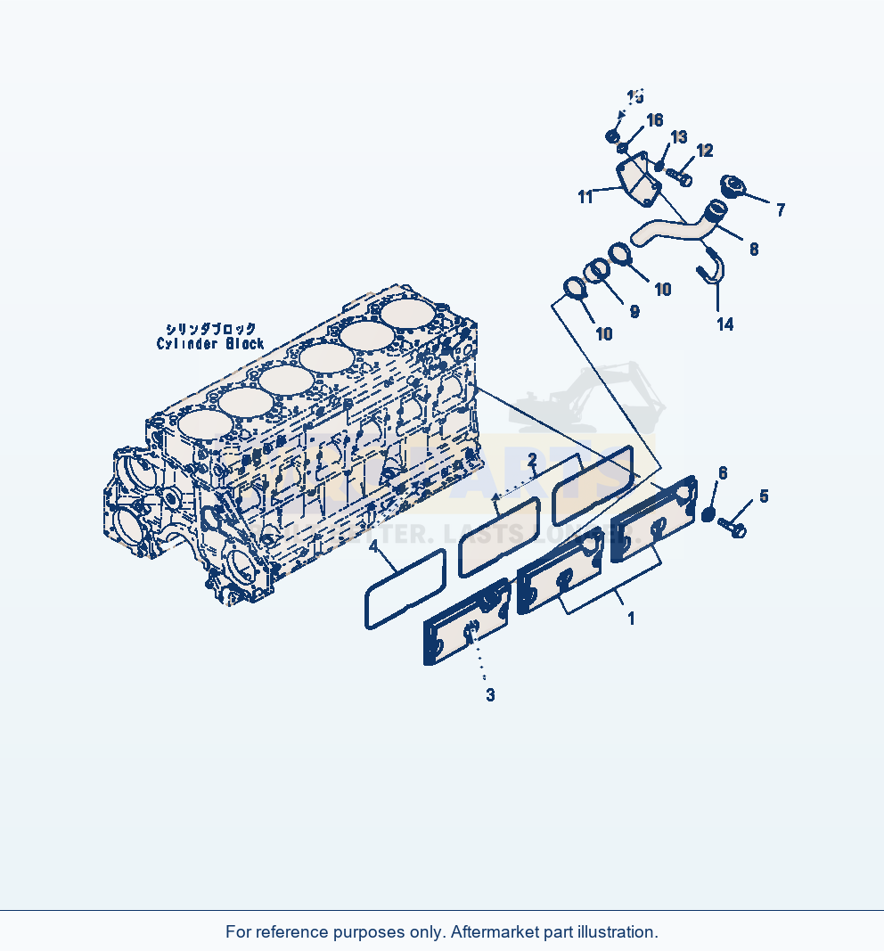 Komatsu WA470-7 Cam Follower Cover And Oil Filler parts diagram