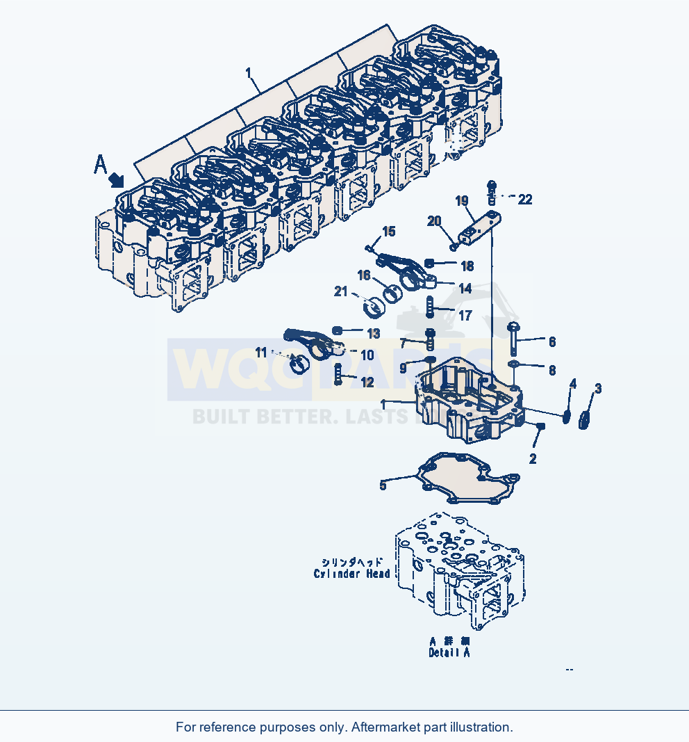 Komatsu WA470-7 Camshaft Rocker Arm And Housing parts diagram