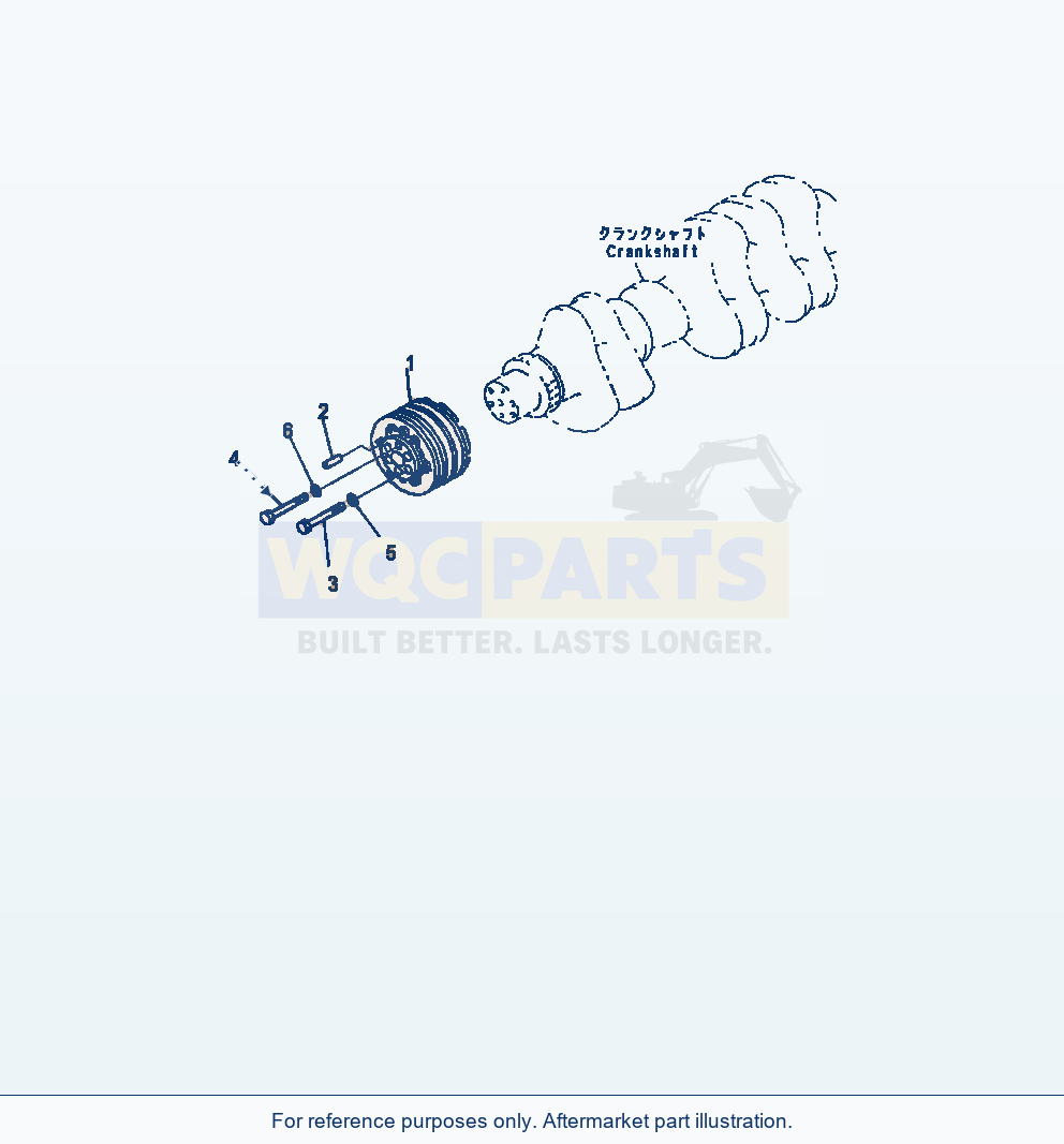 Komatsu WA470-7 Crank Pulley Hardened Pulley parts diagram