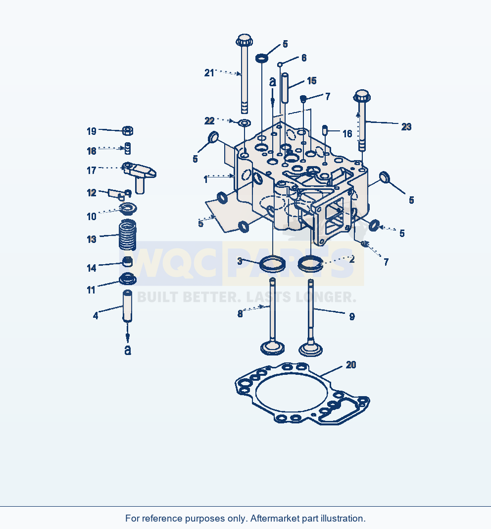 Komatsu WA470-7 Cylinder Head parts diagram