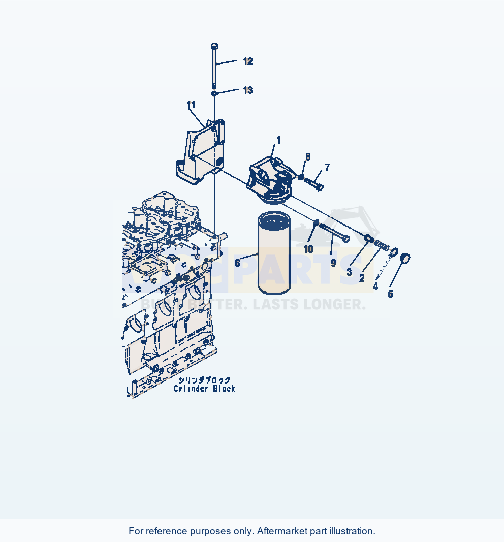Komatsu WA470-7 Engine Oil Filter Oil Filter parts diagram