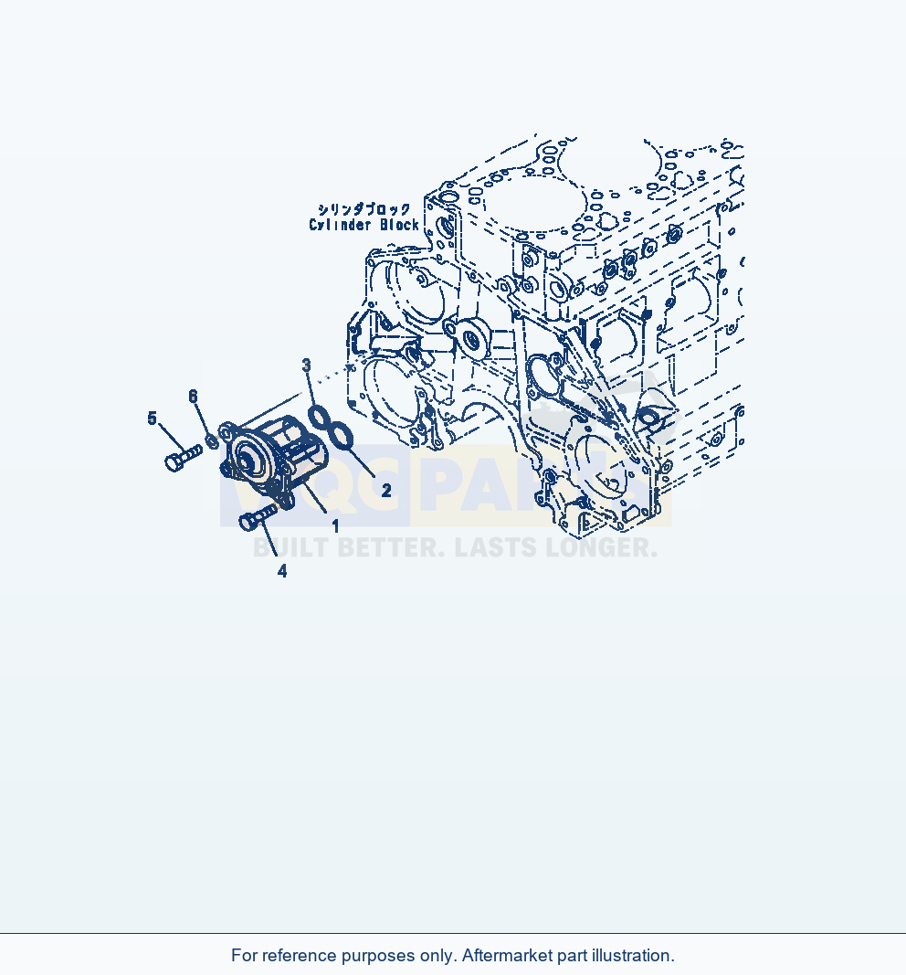 Komatsu WA470-7 Engine Oil Pump parts diagram