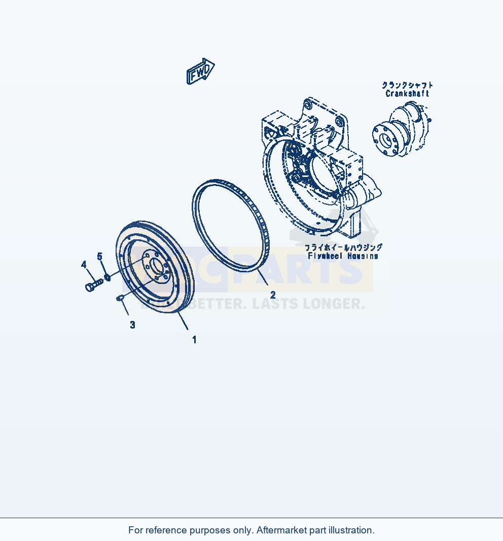 Komatsu WA470-7 Flywheel parts diagram