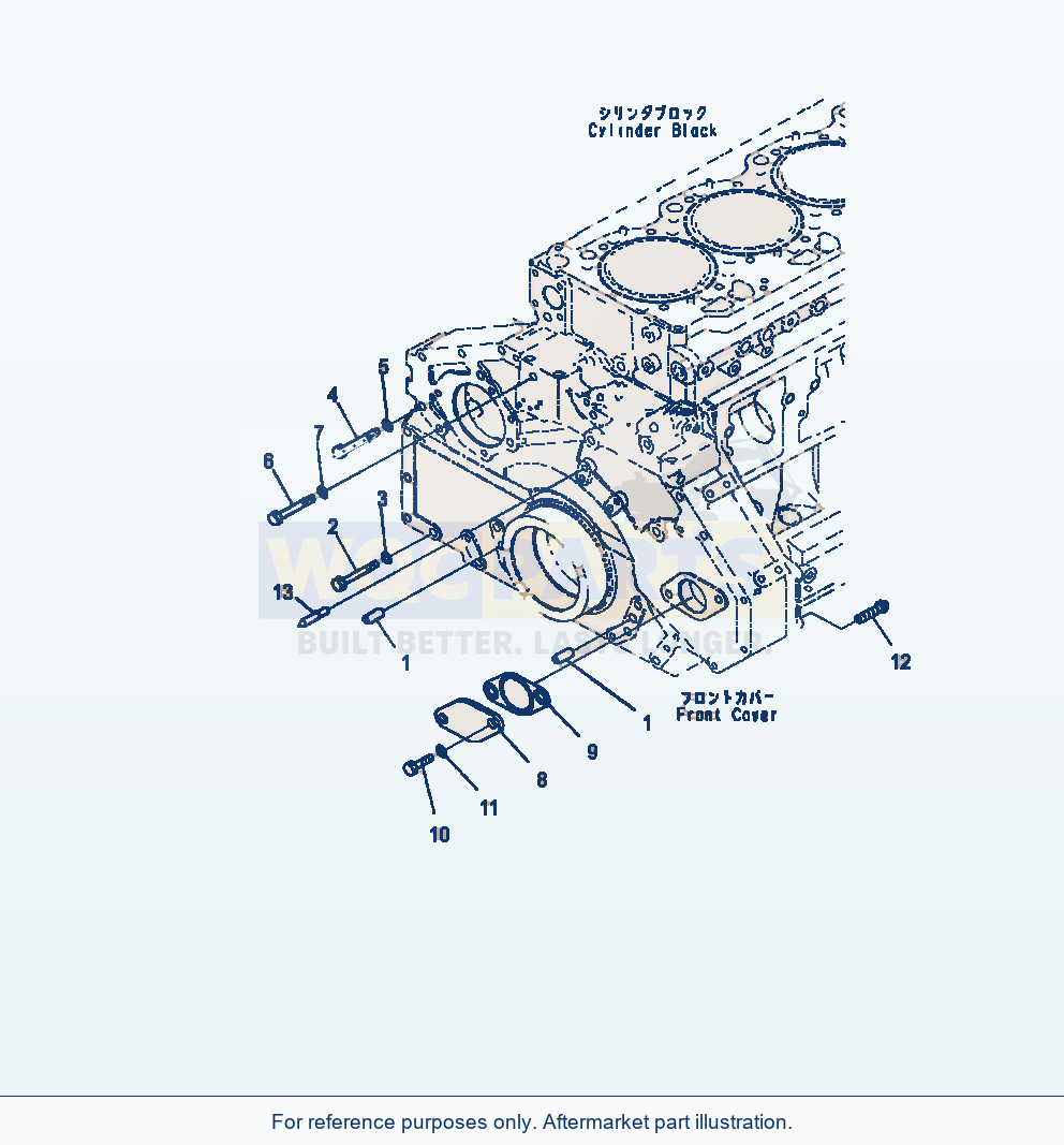 Komatsu WA470-7 Front Cover Accessory Mounting Bolt And Pointer parts diagram