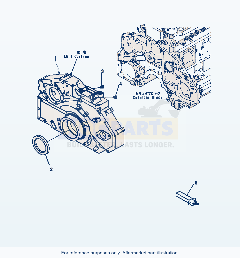 Komatsu WA470-7 Front Cover parts diagram