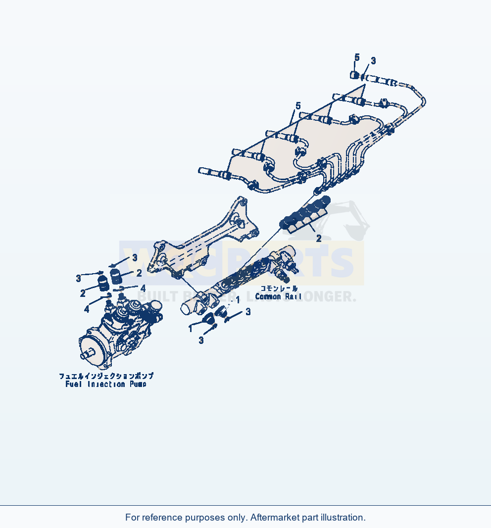 Komatsu WA470-7 Fuel Injection Bracket And Piping Cover parts diagram