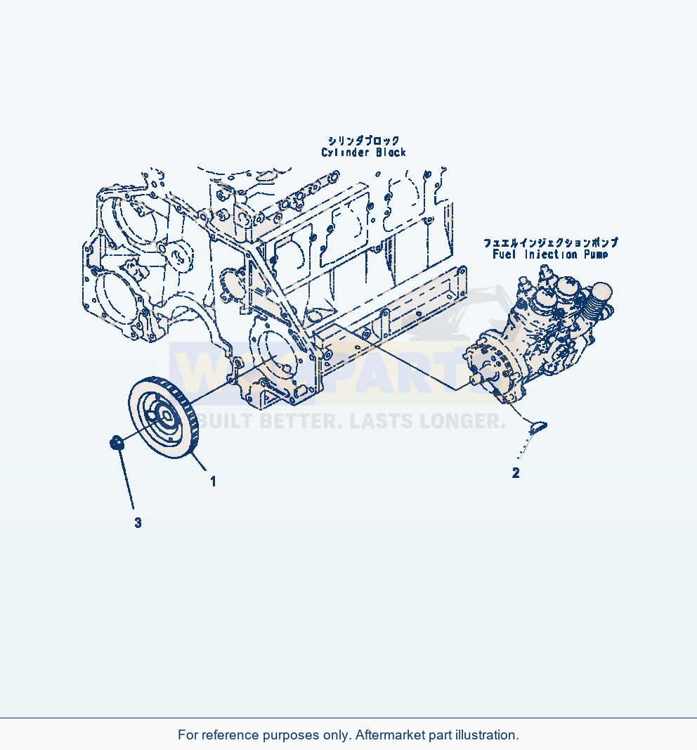 Komatsu WA470-7 Fuel Injection Pump Drive parts diagram