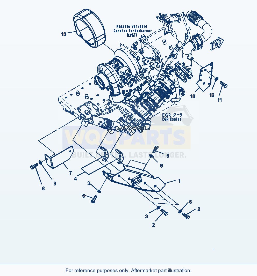 Komatsu WA470-7 Heat Shield parts diagram
