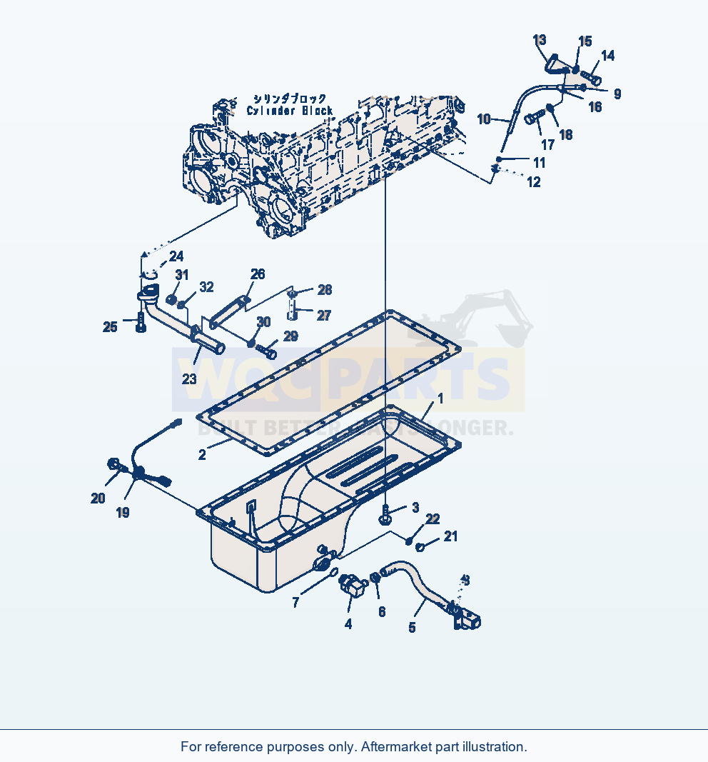 Komatsu WA470-7 Oil Pan And Suction Tube parts diagram
