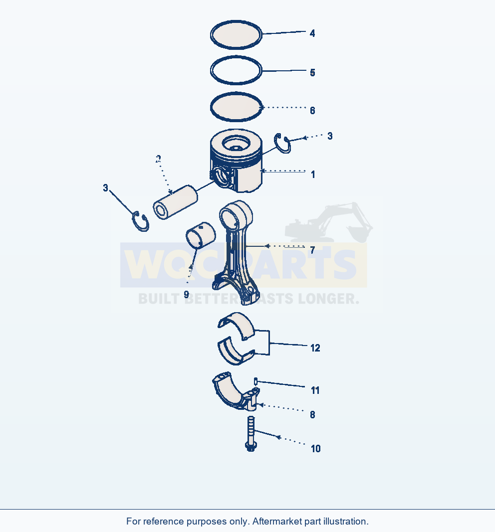Komatsu WA470-7 Piston And Connecting Rod parts diagram