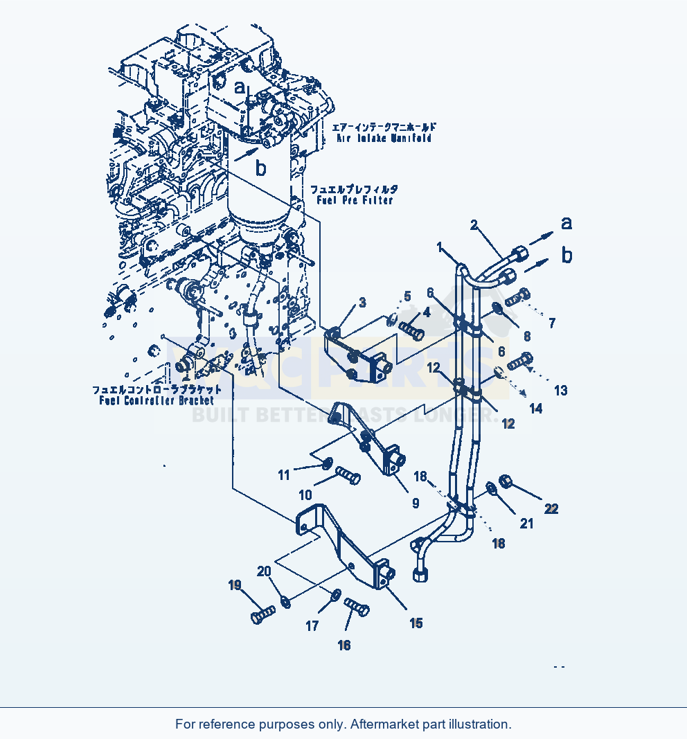 Komatsu WA470-7 Pre-Filter Piping parts diagram