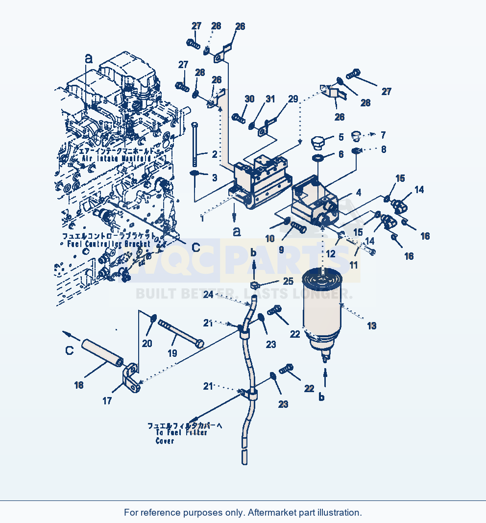 Komatsu WA470-7 Pre-Filter parts diagram