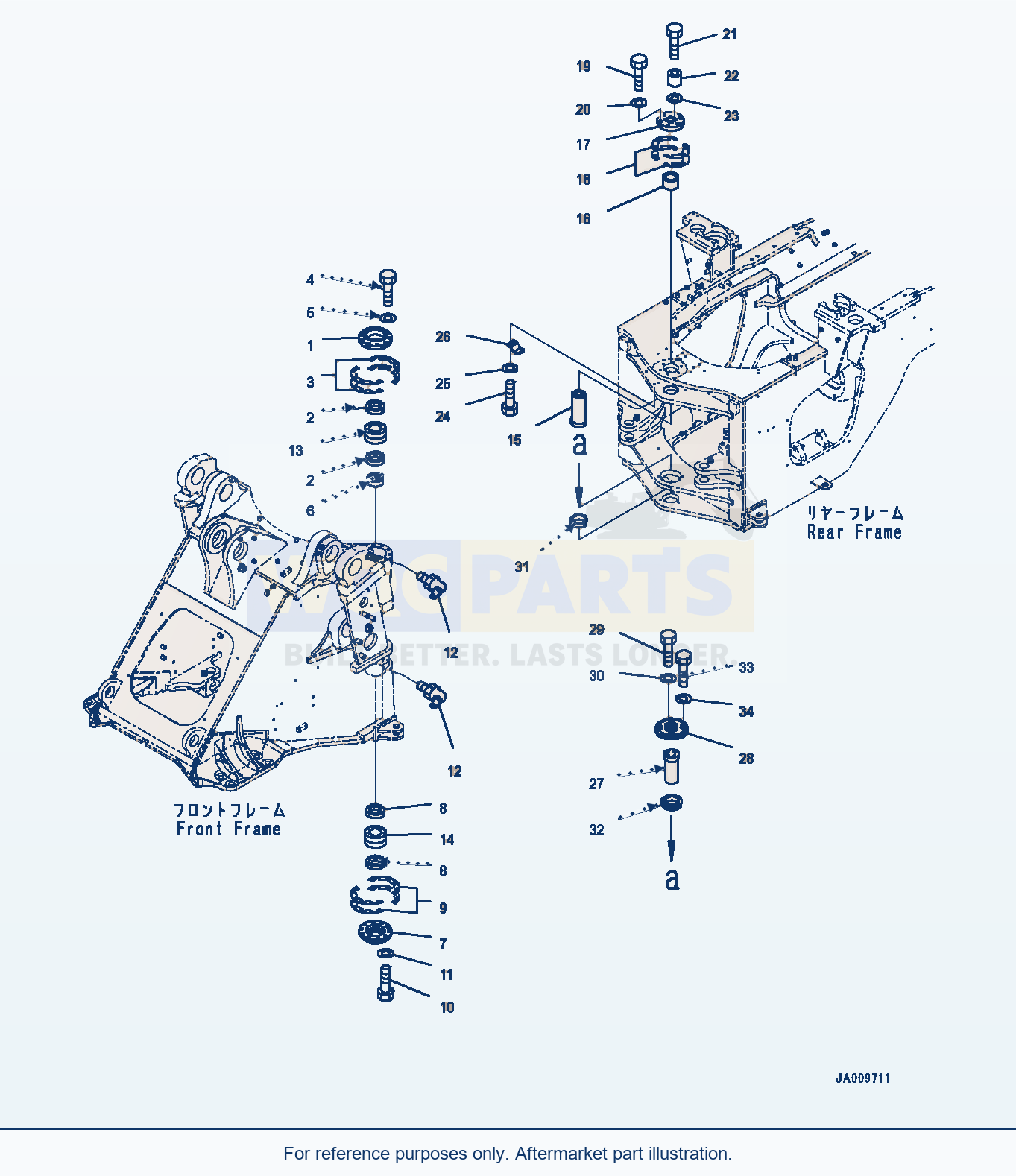 Komatsu WA470-7 Hinge Pin (#10001-) parts diagram