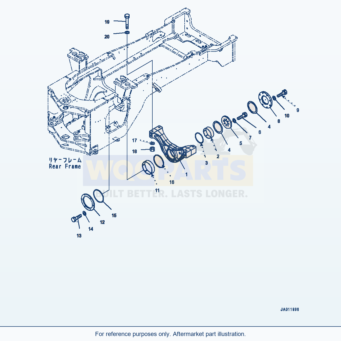 Komatsu WA470-7 Rear Axle Support (#10001-) parts diagram