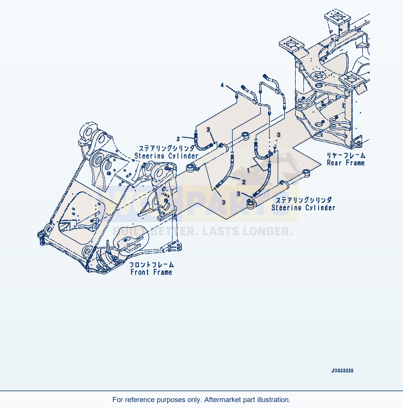 Komatsu WA470-7 Steering Cylinder, Piping (#10001-) parts diagram