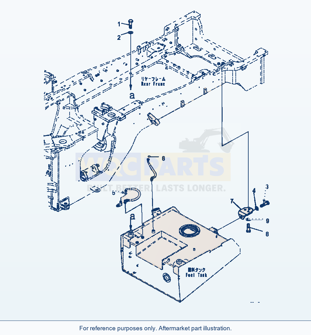 Komatsu WA470-7 Fuel Tank Mounting parts diagram