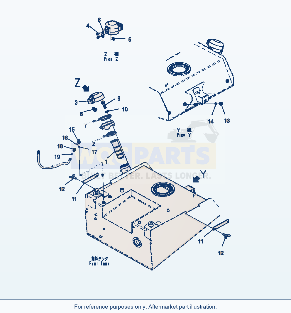 Komatsu WA470-7 Fuel Tank Strainer parts diagram