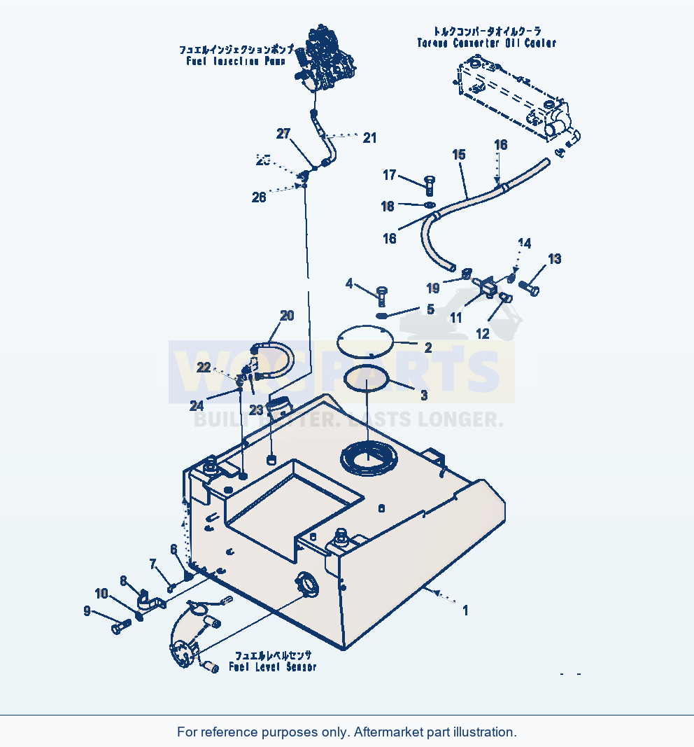 Komatsu WA470-7 Fuel Tank Tank And Piping parts diagram