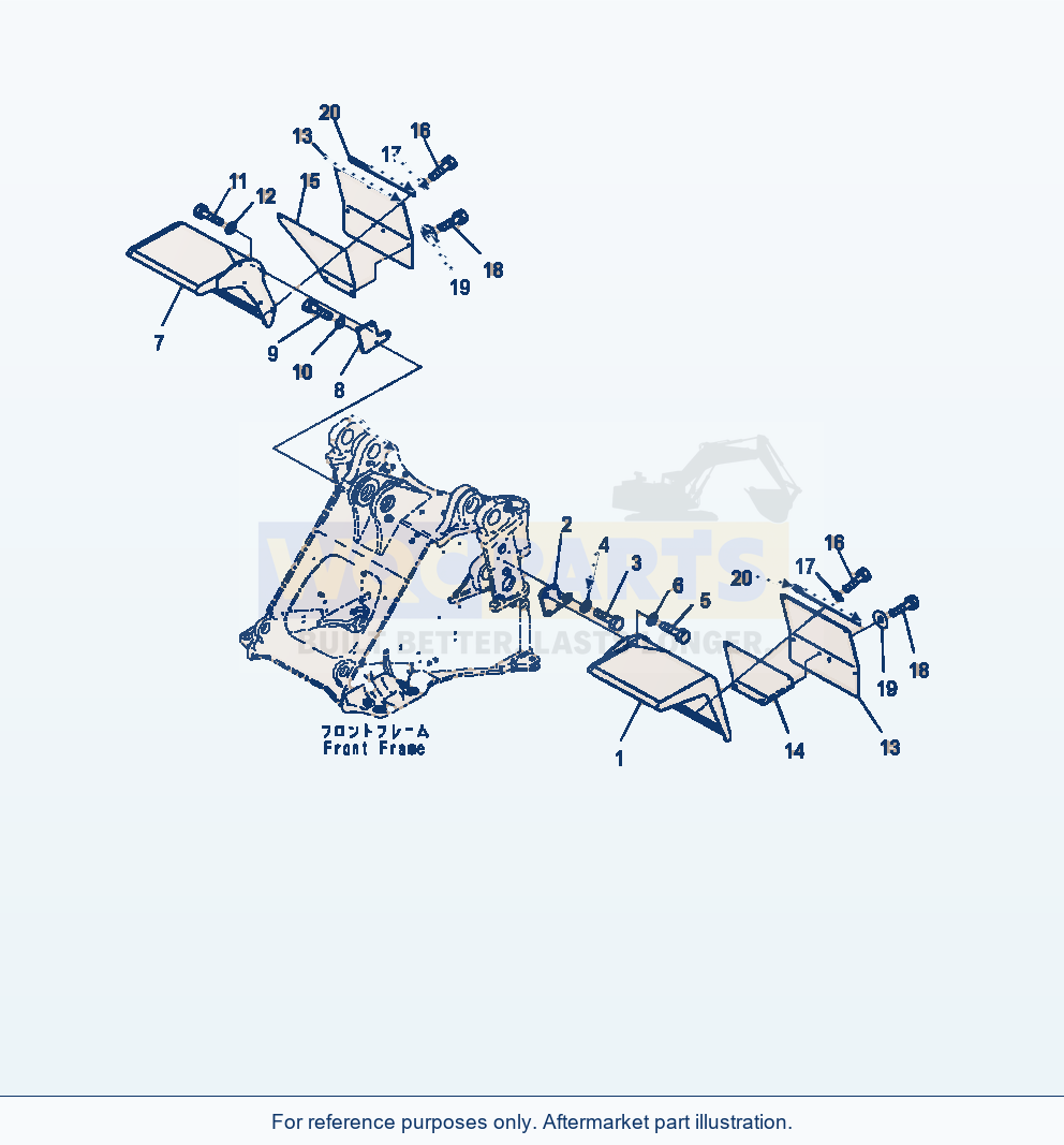 Komatsu WA470-7 Front Fender parts diagram
