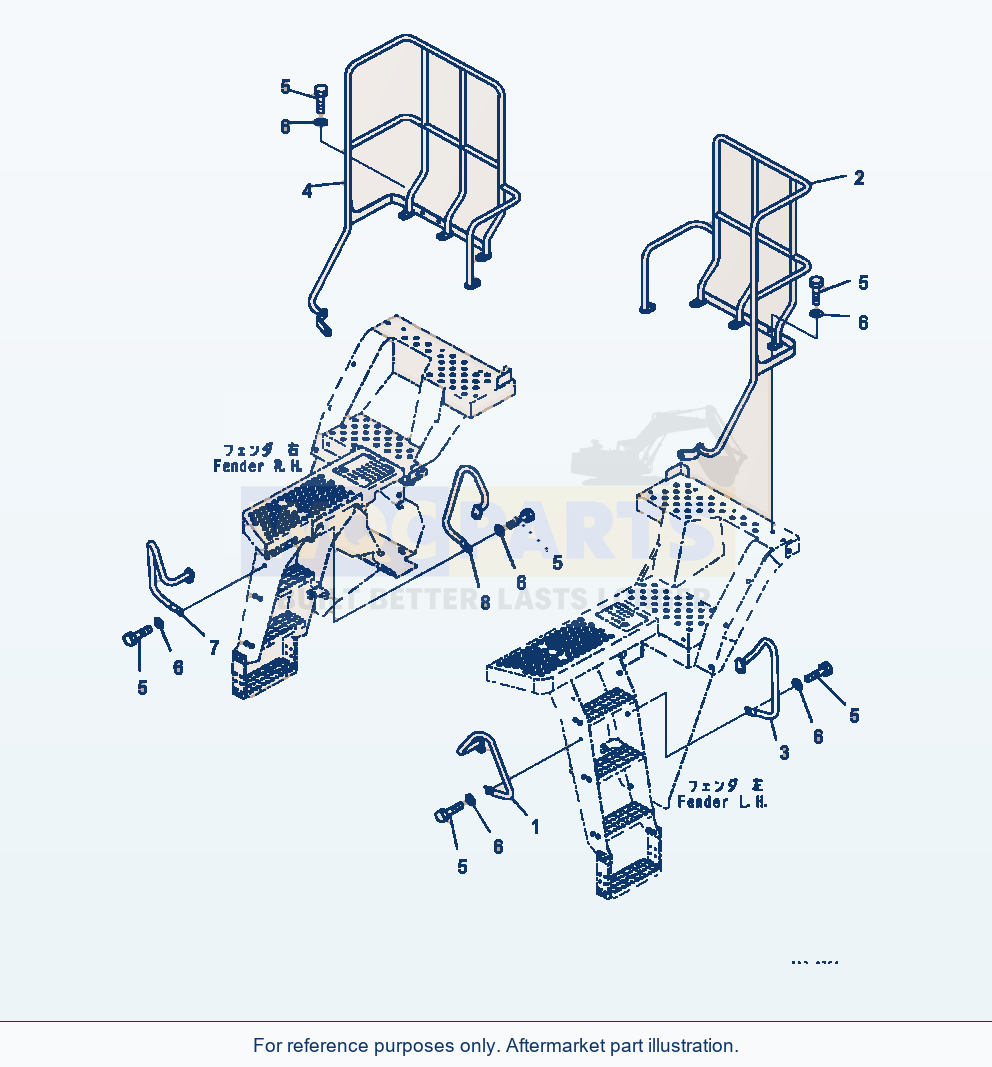 Komatsu WA470-7 Handrail parts diagram