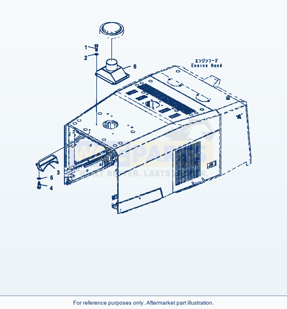 Komatsu WA470-7 Hood Air Cleaner Cover parts diagram